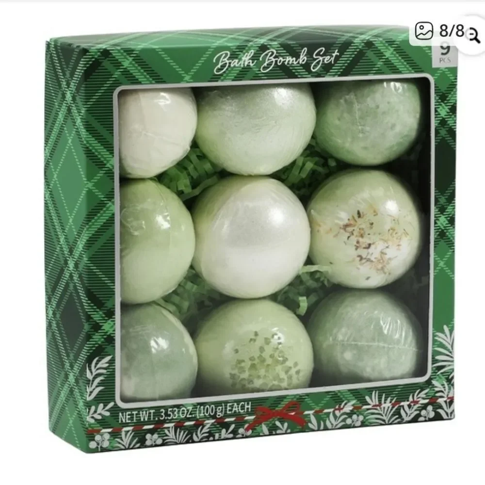 Green Bath Bomb Gift Set - 9 Pieces